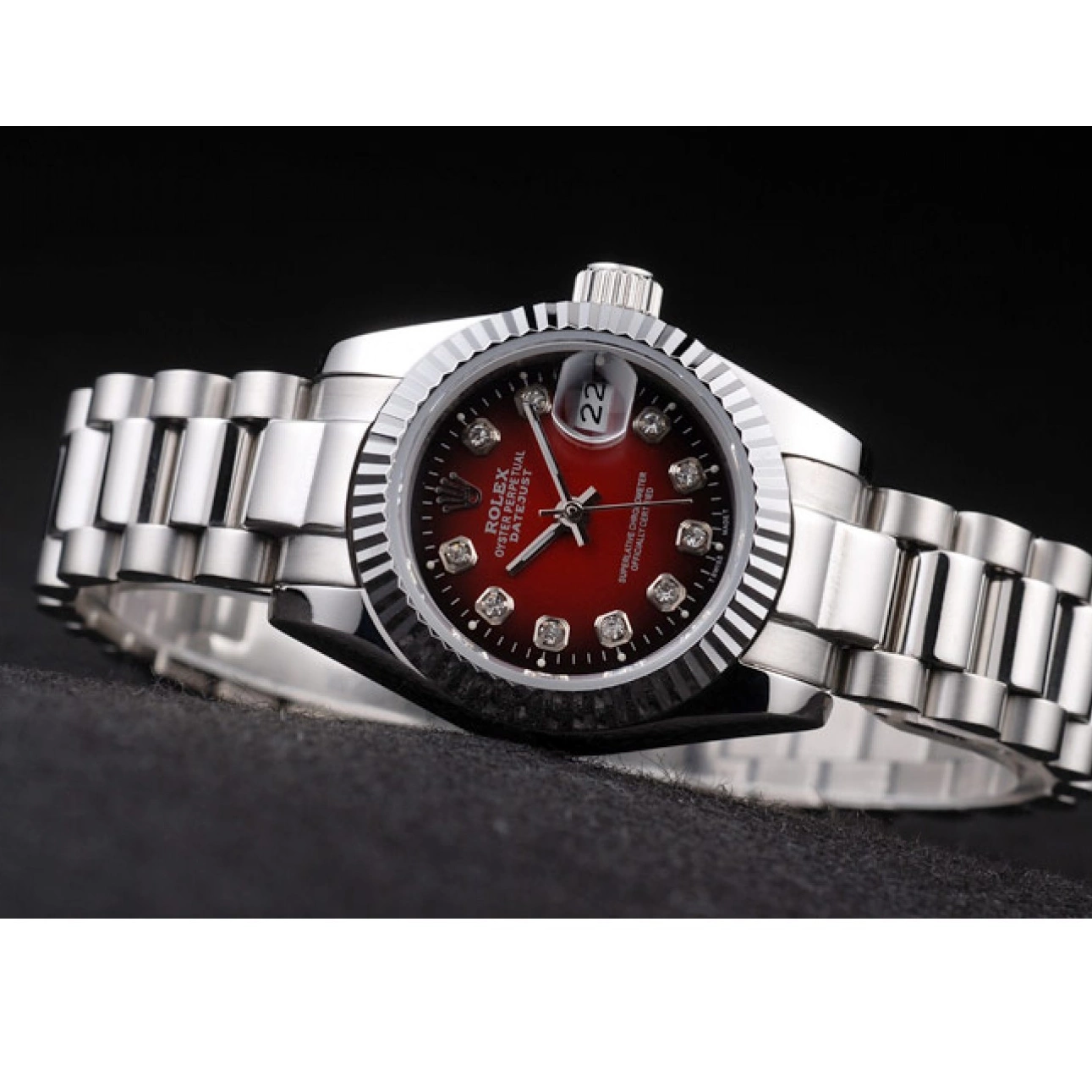 Best AAA Replica Sites Two Rolex Steel Stainless Datejust Polished Red Dial Tone 0716